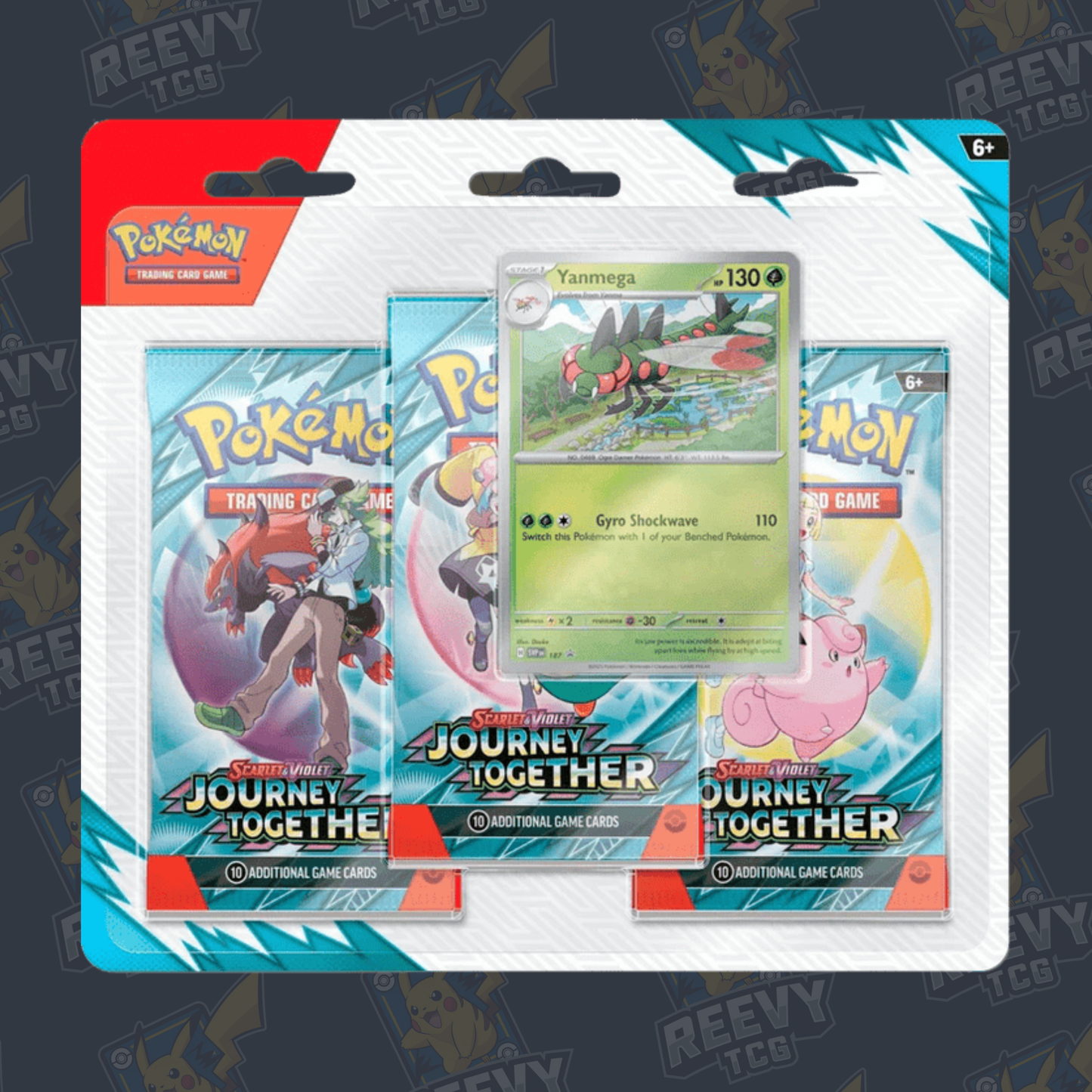 Pokemon TCG - Scarlet & Violet - Journey Together - 3 Pack Blister (Yanmega/Scrafty)